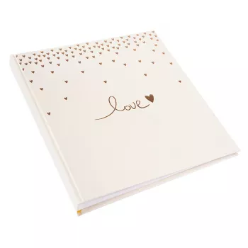 Goldbuch Raining Hearts beige valokuva-albumi, 60 valkoista sivua, kovakantinen, PU-kansi, 31x30 cm