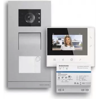 ABB Welcome Basic 2-johdin videopuhelinjärjestelmä omakotitaloille, 7 tuuman sisäyksikkö, uppoasennettava ulkoyksikkö