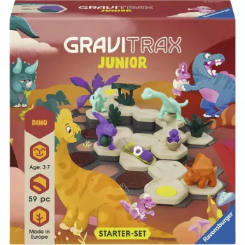 RAVENSBURGER GraviTrax Junior Starter Set S Dino - 102-osainen kuulapelirata yli 3-vuotiaille lapsille