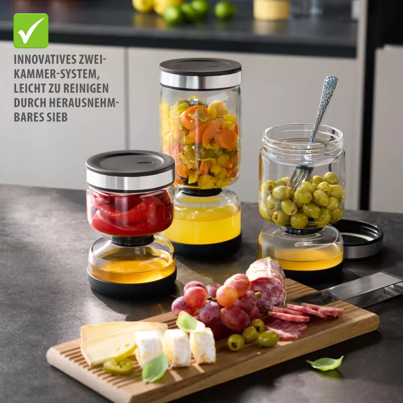 GEFU LAVINA jogurtti- ja rahkasihvilä lasi 1,3 L ruostumattomalla terässihvilällä