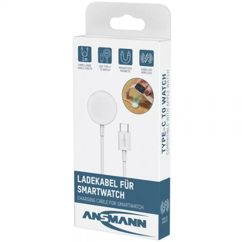 ANSMANN USB-C-latauskaapeli Apple Watch 100cm