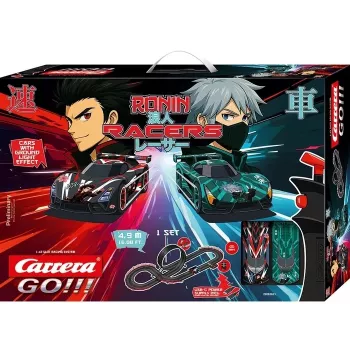 Carrera GO Ronin Racers 1:43 slot-autoratasarja silmukalla ja ylikulkusillalla