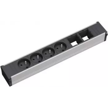 Bachmann CONI 4xUTE 2xABD virranjakoyksikkö, 4 yleispistorasiaa, 2 USB-latausliitäntää, musta
