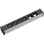 Bachmann CONI 4xUTE 2xABD virranjakoyksikkö, 4 yleispistorasiaa, 2 USB-latausliitäntää, musta