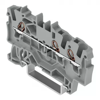 WAGO 2001-1301 3-johdin läpivientiliitin, 1,5 mm², Push-in CAGE CLAMP, Ex e II, harmaa