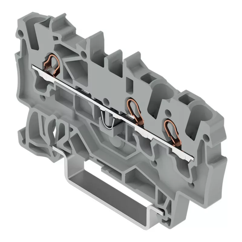 WAGO 2001-1301 3-johdin läpivientiliitin, 1,5 mm², Push-in CAGE CLAMP, Ex e II, harmaa
