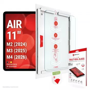 DISPLEX Tablet Real Glass näytönsuojakalvo iPad Air 11 tuuman (2024/2025/2026) - karkaistu lasi, 9H, HD kirkas