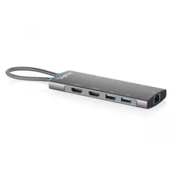 DIGITUS DA-70922 USB-C-telakointiasema, 9-porttinen, 2x HDMI, USB, RJ45