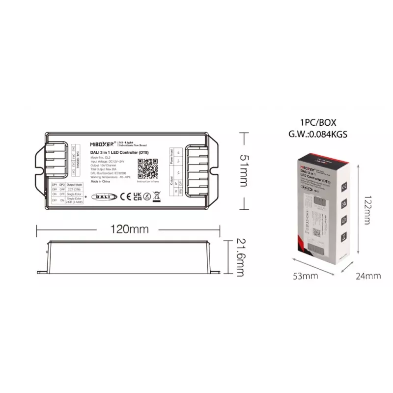 Miboxer DL2 LED DALI 3in1 -ohjain (DT8)