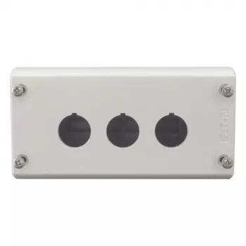 Eaton M22-I3 pinta-asennuskotelo, 3 aukkoa, harmaa RAL 7035, IP66/IP67/IP69K, 80x153x56mm