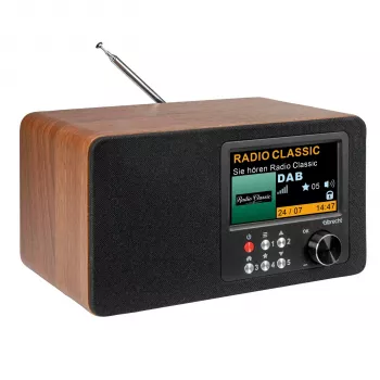 Albrecht DR 863 DAB+ FM digitaaliradio Bluetoothilla, puukotelo, väridisplay, akku