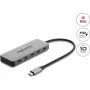 Delock 2-porttinen USB 10 Gbps keskitin, 2-porttinen USB-C 4K ja PD 3.0 100 W