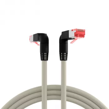 EFB Elektronik K4137GR.2 Cat.6A S/FTP LSZH -kytkentäkaapeli, Draka UC900 TM21, 2x90 astetta, 2 m, harmaa