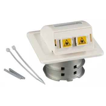 EFB Elektronik FTTH-OUTLET-LC-OM3 uppoasennettava kuitu-verkkoliitäntä, 2x LC-Duplex OM3 monimuotokuitu, puhtaanvalkoinen