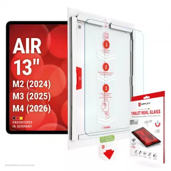 DISPLEX Tablet Real Glass näytönsuojakalvo iPad Air 13 (2024/2025/2026) - karkaistu lasi, 9H kovuus, ultrakirkas