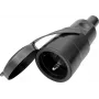 Bachmann BM0028125 massiivinen kumisuojakansi kannella Schuko-liittimelle, musta