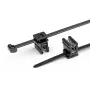 HellermannTyton T50ROSEC4A-PA66W-BK nippuside kuusenkiinnitysklipsillä, 200mm x 4,6mm, musta, 100 kpl:n pakkaus