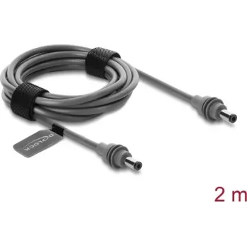 Delock DC 5.5 x 2.1 mm uros DC 5.5 x 2.1 mm uros virtakaapeli Starlink Mini, 2 m harmaa