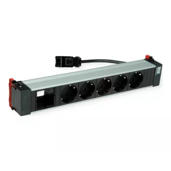 Bachmann POWER FRAME 5x Schuko-pistorasia 1x moduulipaikka 0,2m GST18i3 musta