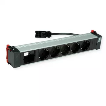 Bachmann POWER FRAME 5x Schuko-pistorasia 1x moduulipaikka 0,2m GST18i3 musta