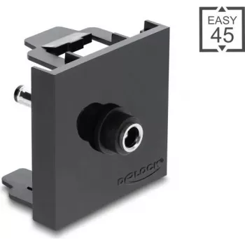 Delock Easy 45 -moduuli DC 5,5 x 2,1 mm naaras DC 5,5 x 2,5 mm uros -adapteri musta