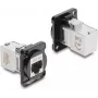 Delock D-Type -moduuli RJ45 naaras-naaras 90° kulma Cat.6A musta / hopea