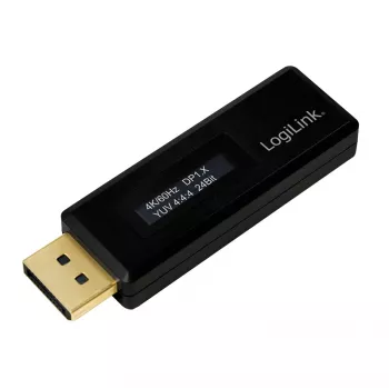 LogiLink CV0112 DisplayPort EDID -testeri, musta