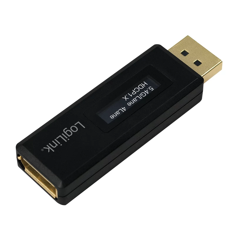 LogiLink CV0112 DisplayPort EDID -testeri, musta