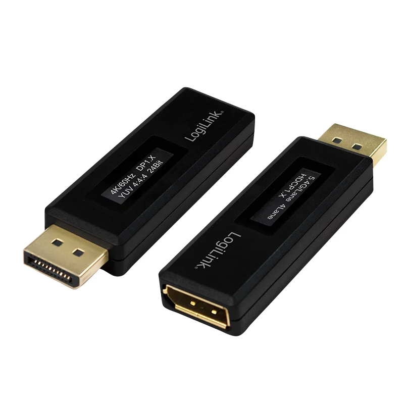LogiLink CV0112 DisplayPort EDID -testeri, musta