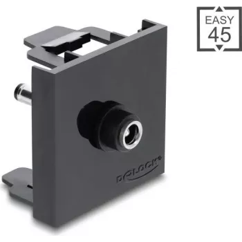 Delock Easy 45 -moduuli DC 5,5 x 2,5 mm naaras DC 5,5 x 2,1 mm uros musta