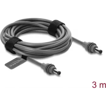 Delock 91824 DC 5,5 x 2,1 mm DC 5,5 x 2,1 mm virtakaapeli Starlink Miniin, 3 m, harmaa