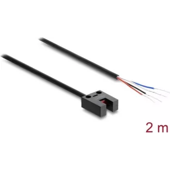Delock haarukkavalokenno 5 mm rako U-tyyppi 4 avoimella kaapelinpäällä PNP vaalea/pimeä kytkettävä 2 m