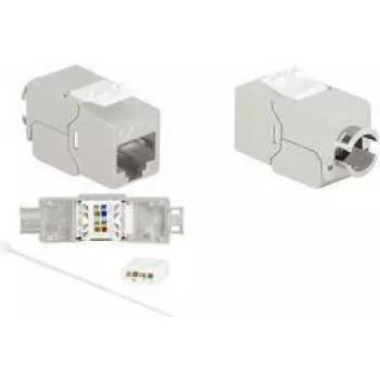 LogiLink NK4067 Cat.8.1 keystone-liitin, STP, työkaluton, RJ45-liitin, 40G, 2000 MHz, luokka I, sinkkipainevalu, 1 pakkaus