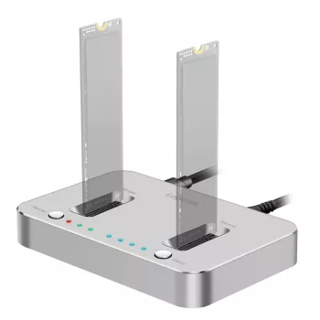 LogiLink USB 3.2 Gen2 -telakointiasema, 2-paikkainen, M.2 NVMe SSD:lle, kloonaustoiminto
