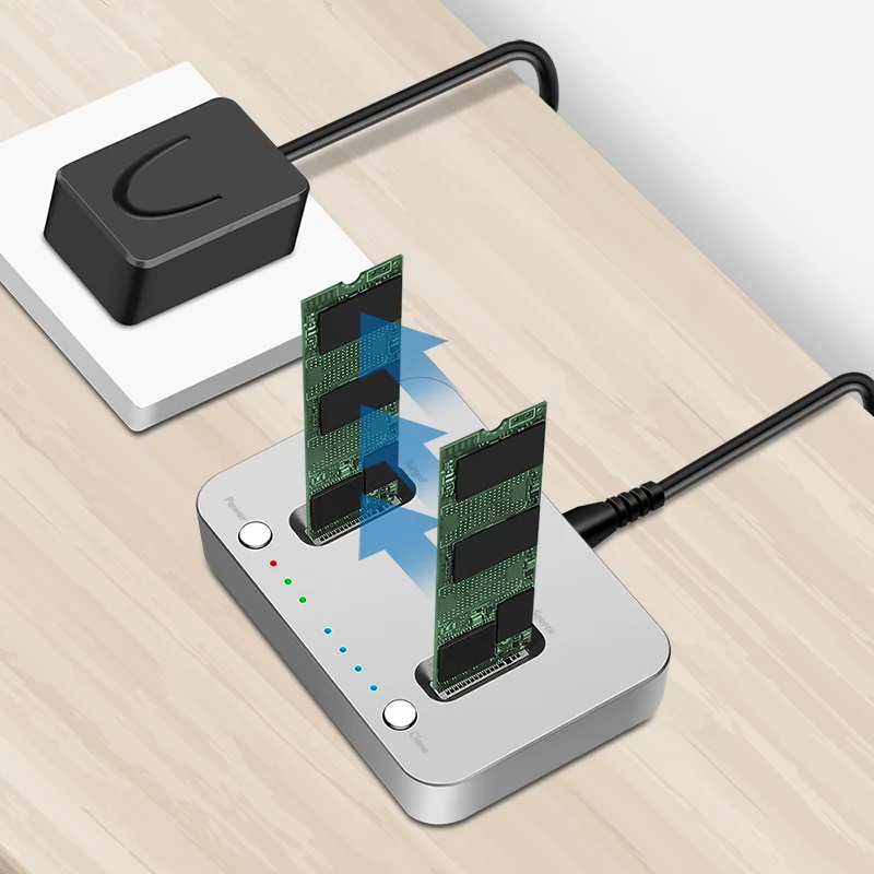 LogiLink USB 3.2 Gen2 -telakointiasema, 2-paikkainen, M.2 NVMe SSD:lle, kloonaustoiminto