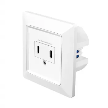 LogiLink seinäpistorasia 2-porttisella USB-C-laturilla, 25W PD