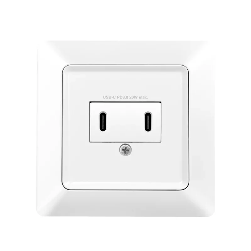 LogiLink seinäpistorasia 2-porttisella USB-C-laturilla, 25W PD