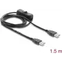 Delock USB-virtakaapeli Type-A uros-uros kytkimellä 1,5 m
