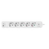 LogiLink LPS280U pistorasialista, 5 AC-pistorasiaa, 2 USB-liitäntää (USB-A & USB-C), 17W, valkoinen