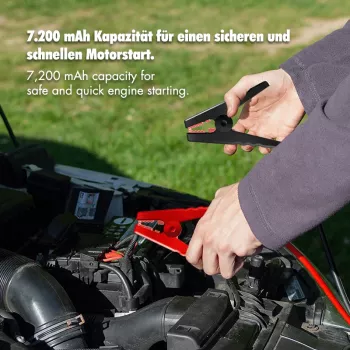 LogiLink PA0358 4-in-1 auto käynnistysapu varavirtalähde ilmakompressorilla, 7200 mAh, 200A käynnistysvirta, LED-taskulamppu