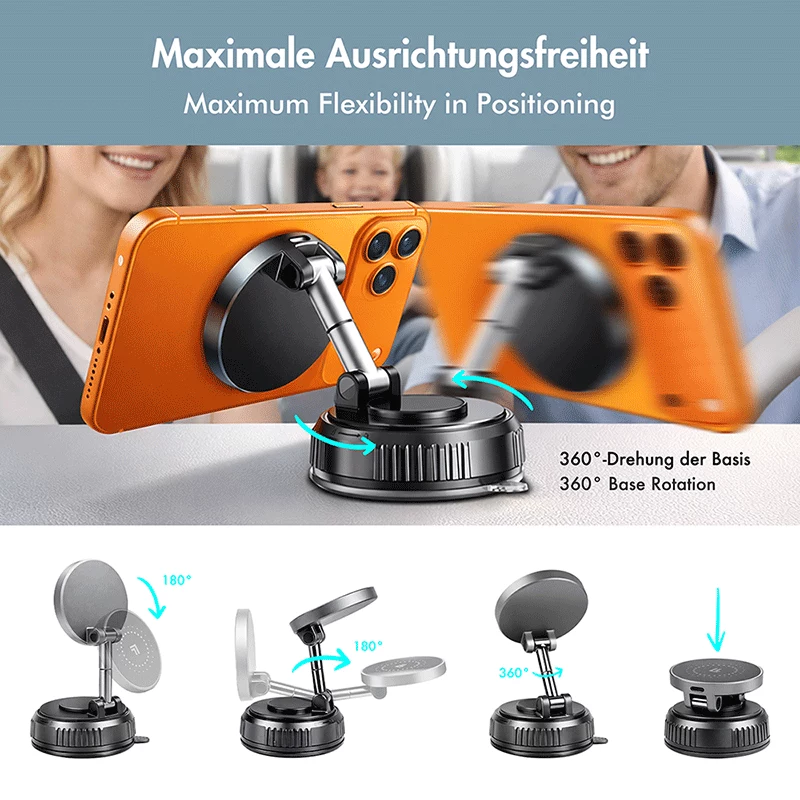 LogiLink langaton autolaturi, vakuumimagneetti, 360° taitettava, 25W
