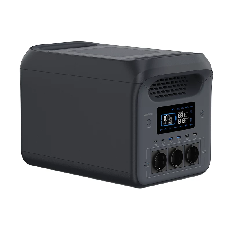 LogiLink PPS1800 kannettava varavoimalähde, 1800 W, LiFePO4, Tuya-yhteensopiva