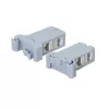 LogiLink DIN-kiskoasennusadapteri, jossa 2 Cat.6A suojattua inline-liitintä, 10G, PoE++ (MP0079)