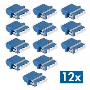 LogiLink LC Quad kuituadapteri, 12 kpl pakkaus, sininen, laippa-asennus, singlemode