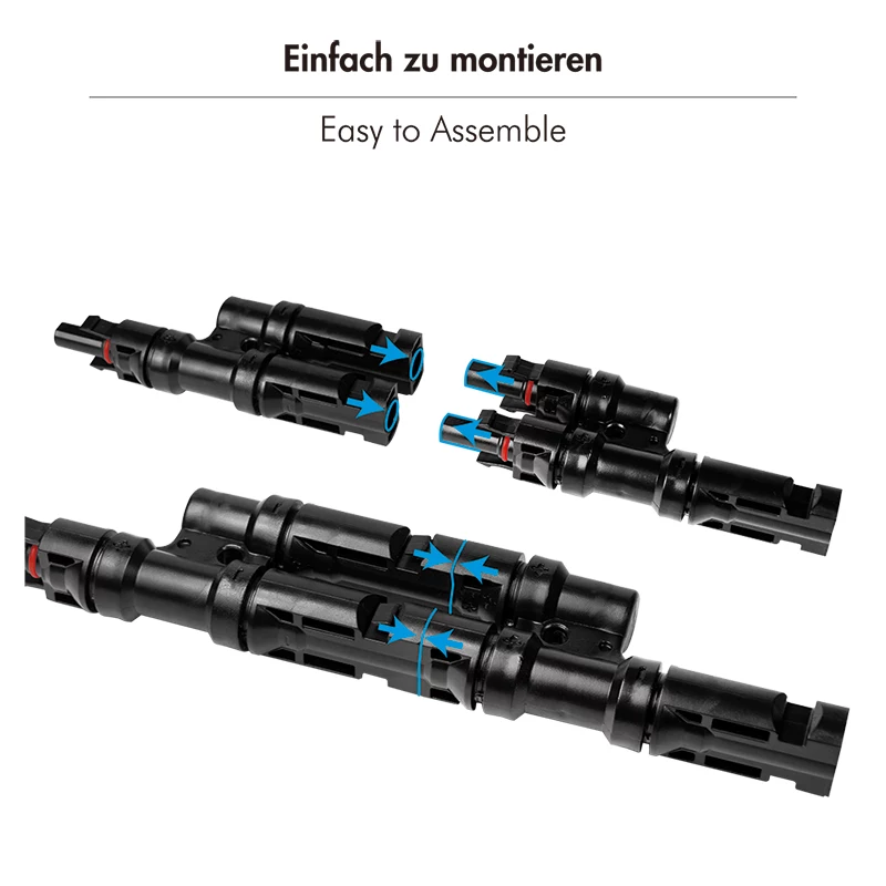 LogiLink aurinko Y-liitinsarja, 2 kpl, MC4-yhteensopiva, pistoke ja liitin, PVC, musta