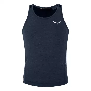 Salewa Agner Hybrid Tank hihaton lasten aluskerrastopaita - Navy Blazer Melange 104-116 cm