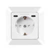 LogiLink seinäpistorasia 1 Schuko-pistorasialla ja 2-porttisella USB-C-laturilla, 25W PD, valkoinen