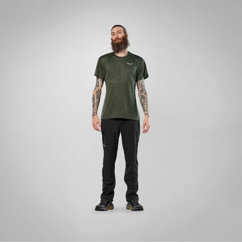 Salewa Puez Melange Dry lyhythihainen t-paita - Dark Olive Melange - XL