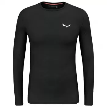 Salewa Cristallo Warm Amr L/S Tee miesten Alpine Merino alusasu - Black Out