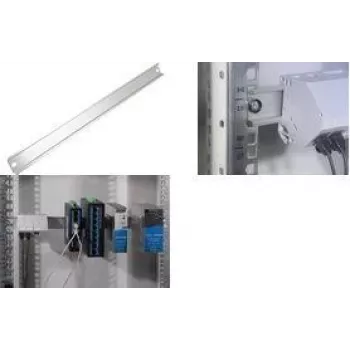 LogiLink 19 tuuman DIN-kiskokiinnike 35 x 7,5 mm hat profiilikiskoille, 1U, teräs, musta, EN 60715